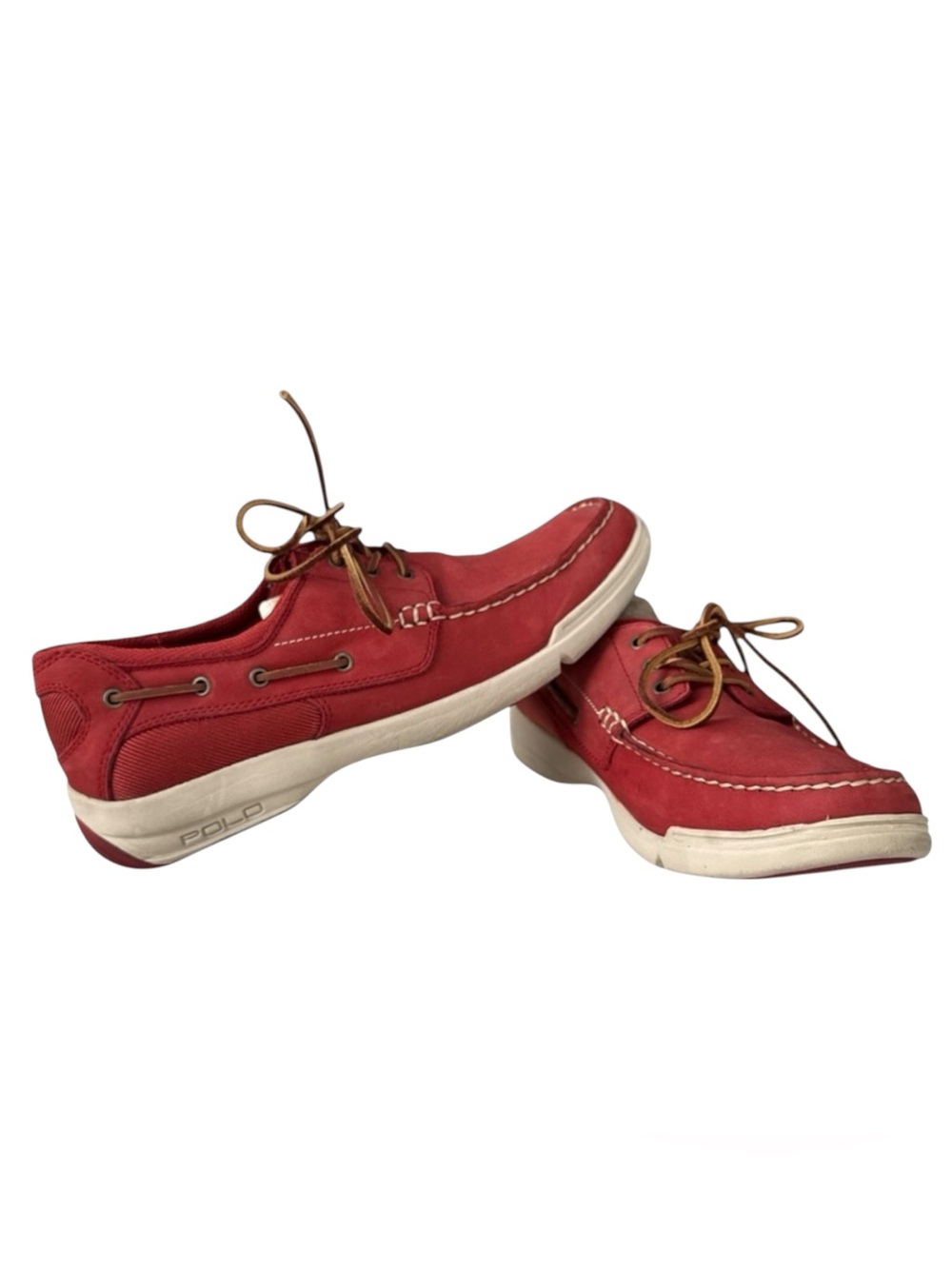 Polo Ralph Lauren Carrick Red Leather Boat Shoes Men’s 11.5D